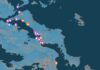 Live Χάρτης: Που έχει τσούχτρες, μωβ μέδουσες στη Χαλκίδα και όλη την Εύβοια χαρτης με μωβ μεδουσες στην ΕΥβοια