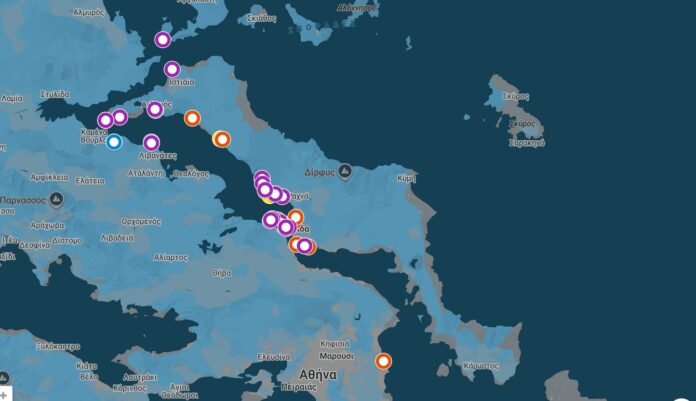 pou_exei_medouses_sti_Xalkida χαρτης με μωβ μεδουσες στην ΕΥβοια