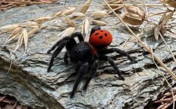 Χαλκίδα: Αυτή είναι η σπάνια αράχνη πασχαλίτσα που βρέθηκε στον Κάστρο στον Καράμπαμπα